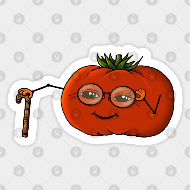 Cute Old Tomato Grandma Sticker by OurSimpleArts